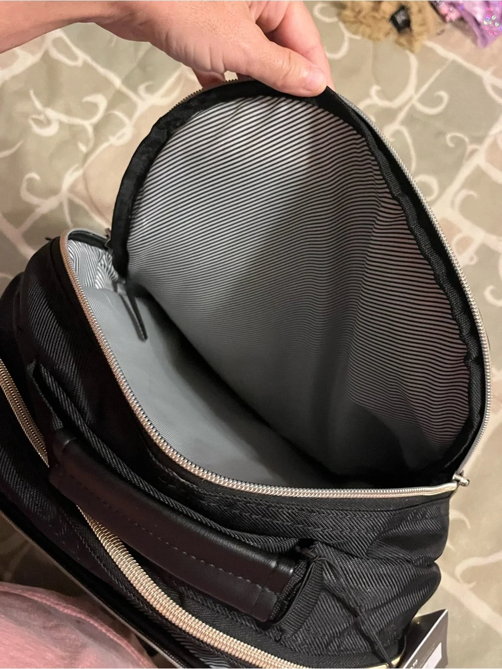 Kenneth Cole Reaction Chelsea Black Quilted Backpack